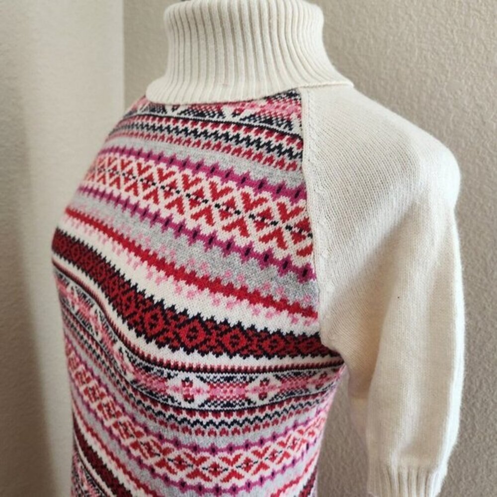Tommy Hilfiger Sweater Dress Tunic‎ Multi Color Turtleneck Casual Size M - Picture 5 of 12